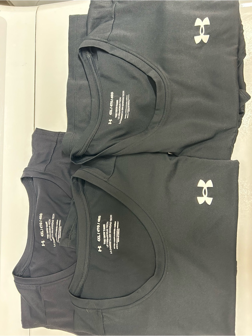 Lot of 3 Under Armour Men’s 4XL Sleeveless HeatGear Workout Shirts Black